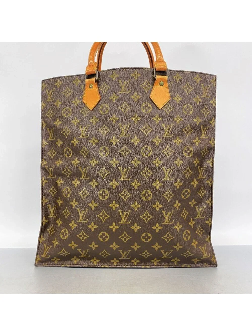 Louis Vuitton Tote Bag Monogram Sac Plat Brown